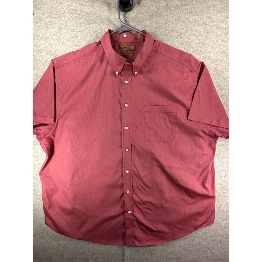 Roundtree & Yorke Gold Label Men's Coral Short Sleeve Button Down Shirt Non Iron